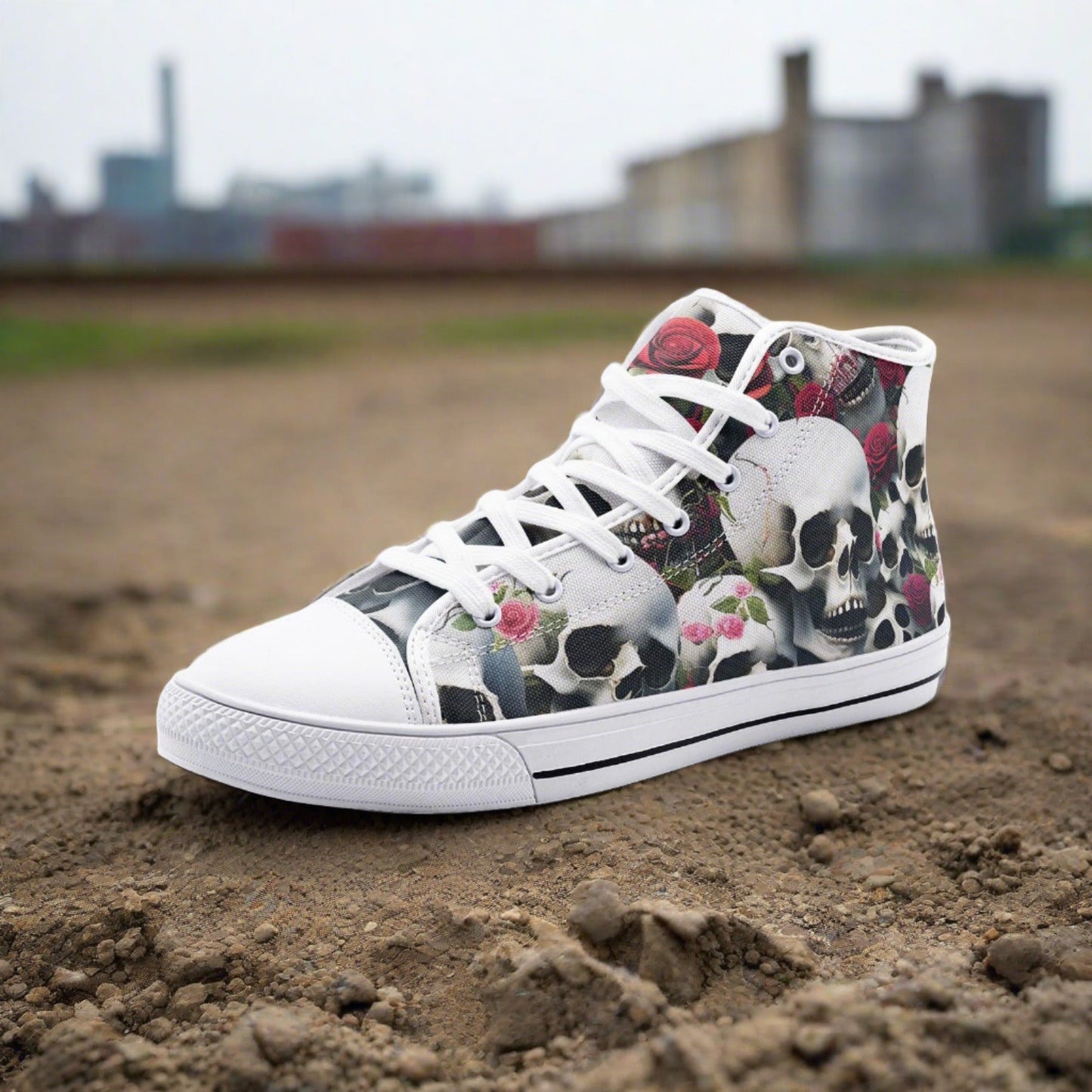 Cherry Blossom Crimson Black Custom Bold Art - Freaky Shoes | Custom Art Sneakers