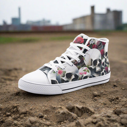 Cherry Blossom Crimson Black Custom Bold Art - Freaky Shoes | Custom Art Sneakers