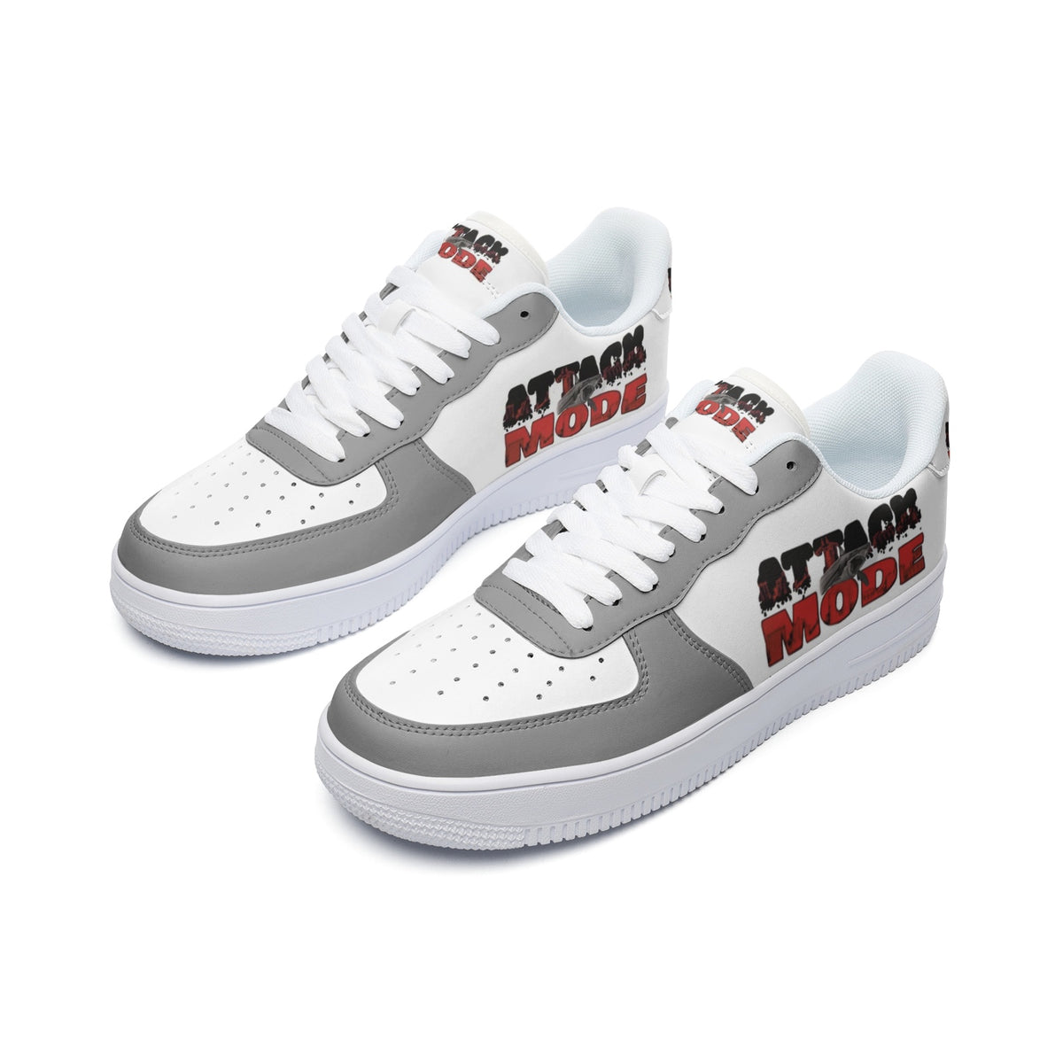 AM GREY Unisex Low Top Leather Sneakers