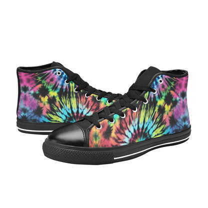 MEN'S Cc Tie Dye Art High Top Canvas Vibrant Chaos Custom Shoes