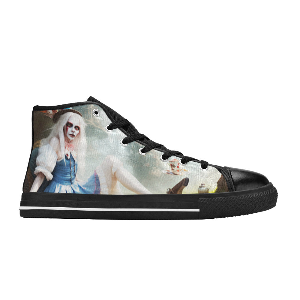 WOMEN'S Acid Creepy Wonderland Psychedelic High Top Canvas Surreal Sneakers