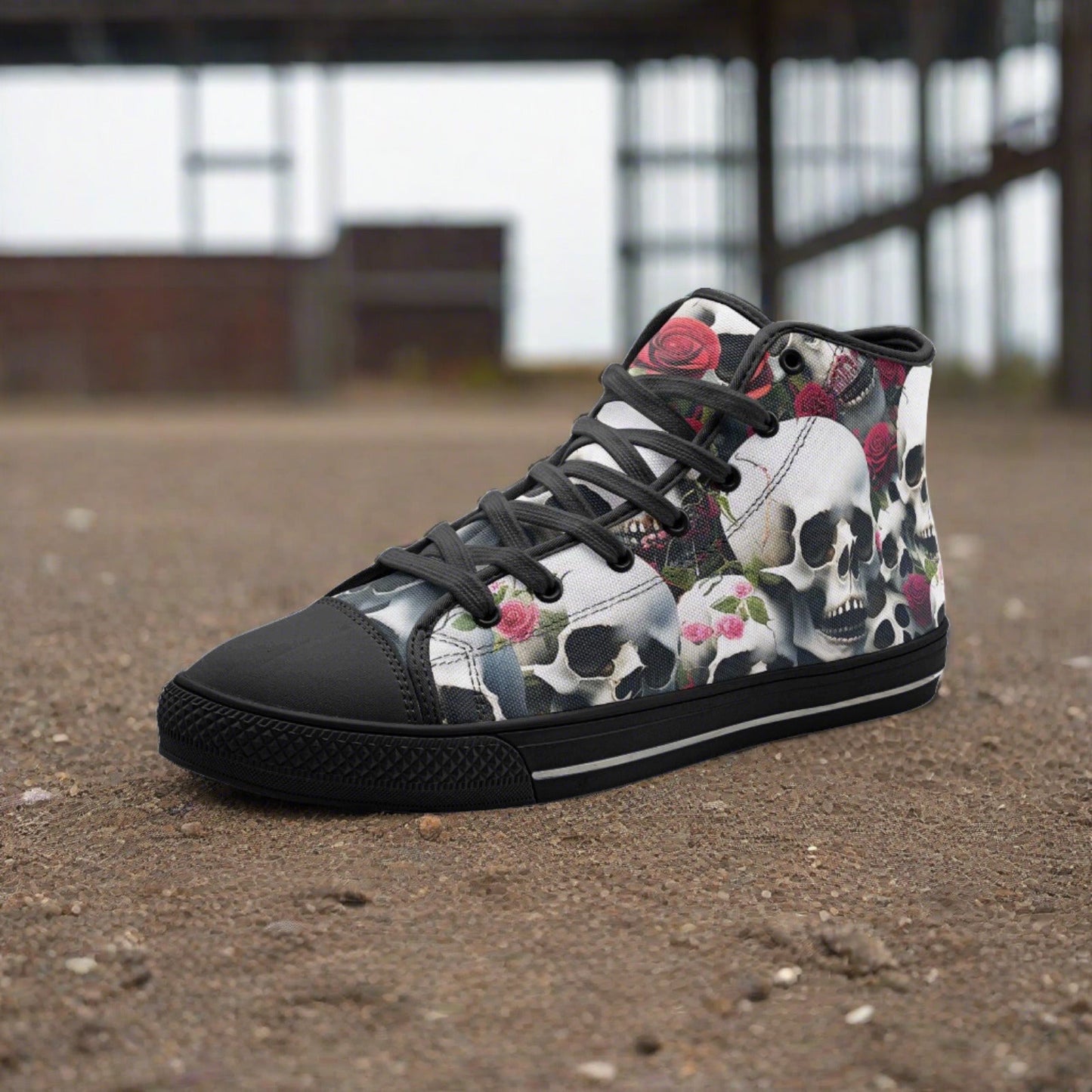 Cherry Blossom Crimson Black Custom Bold Art - Freaky Shoes | Custom Art Sneakers