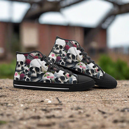 Cherry Blossom Crimson Black Custom Bold Art - Freaky Shoes | Custom Art Sneakers