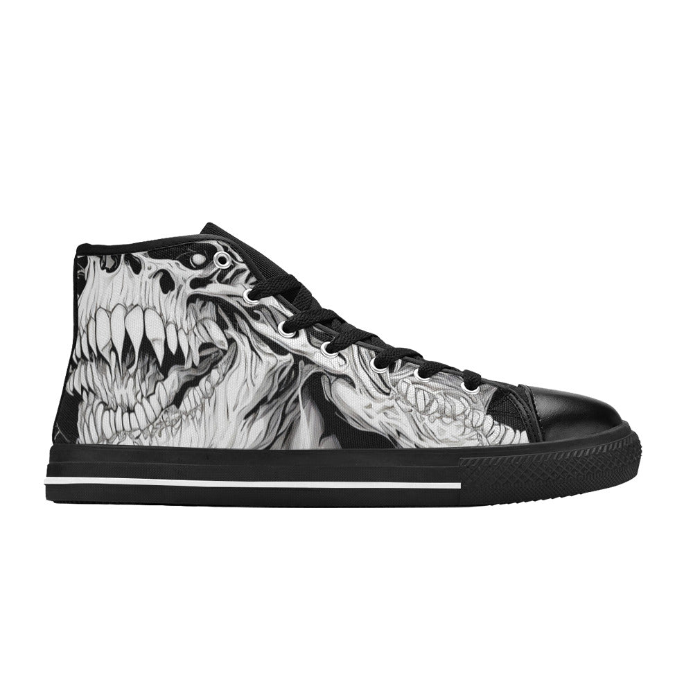 WOMEN'S Cc Demons Grey High Top Canvas Vibrant Chaos Custom Shoes