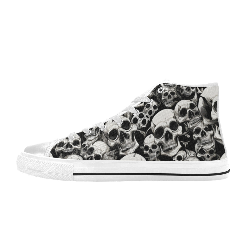 MEN'S Skulls Mania Men’S High Top Canvas Wallpaper Art Custom Shoes