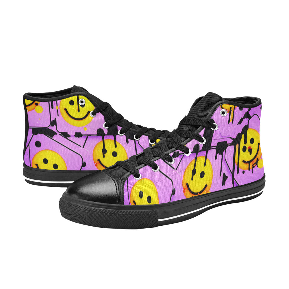 MEN'S Melting Faces Men’S High Top Canvas Surreal Shoes