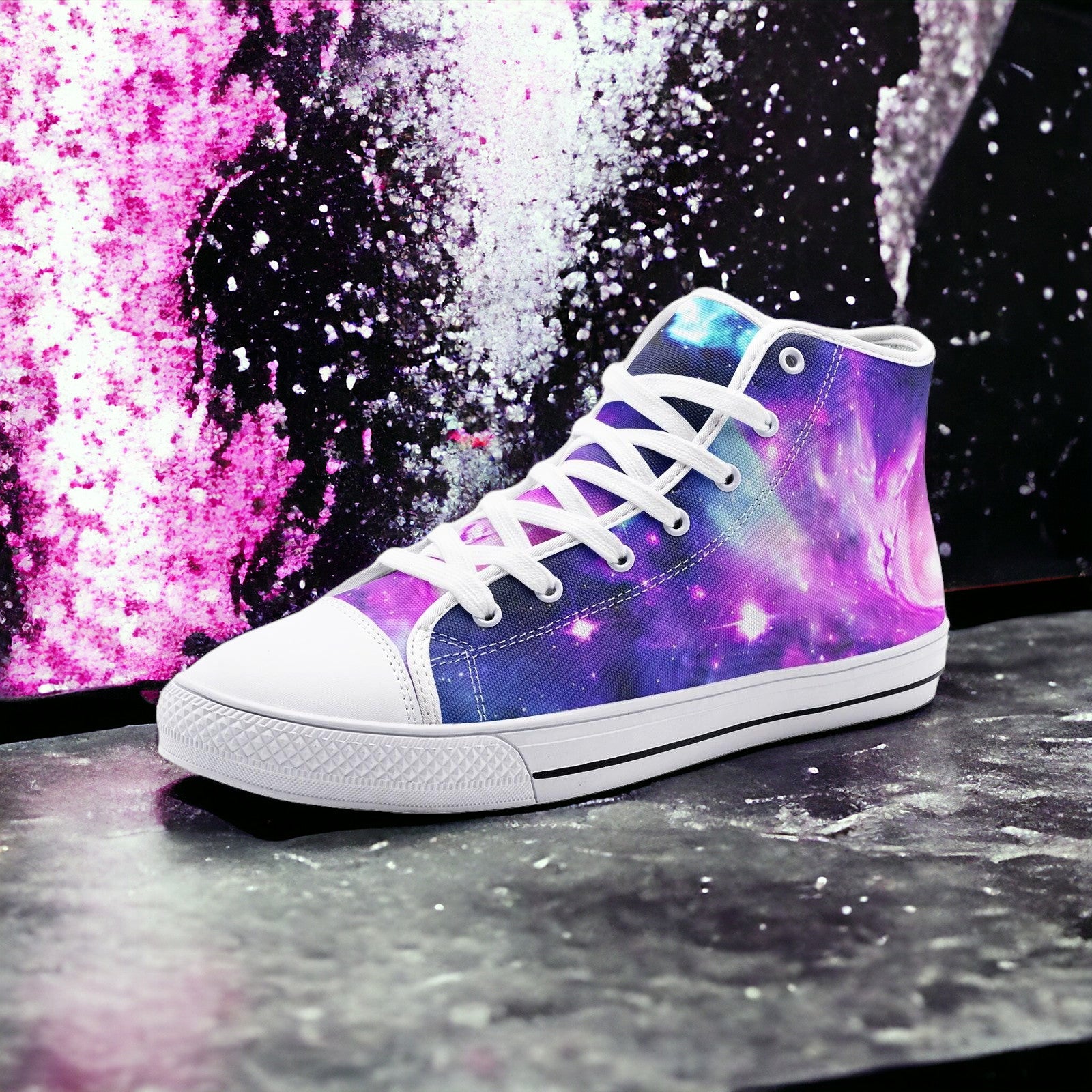 Jellyfish Crimson Black Vibrant Bold Art - Freaky Shoes | Custom Art Sneakers