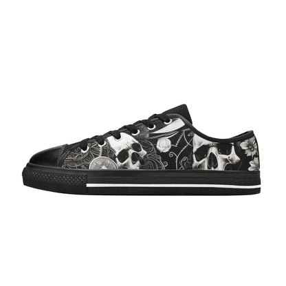 WOMEN'S Skulls Love Canvas Grunge Custom Sneakers