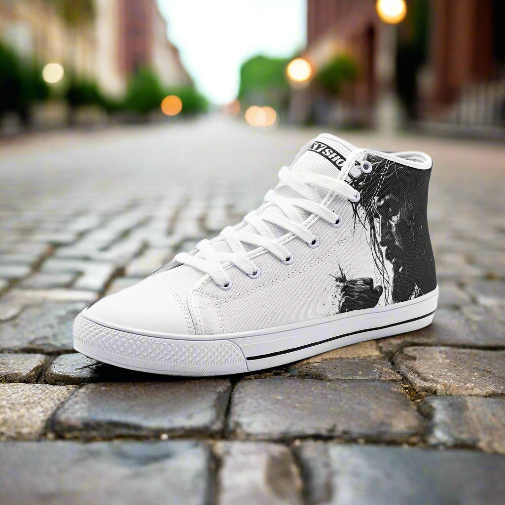 Greek Myth Zeus Athena White Gold Classical Bold Art - Freaky Shoes