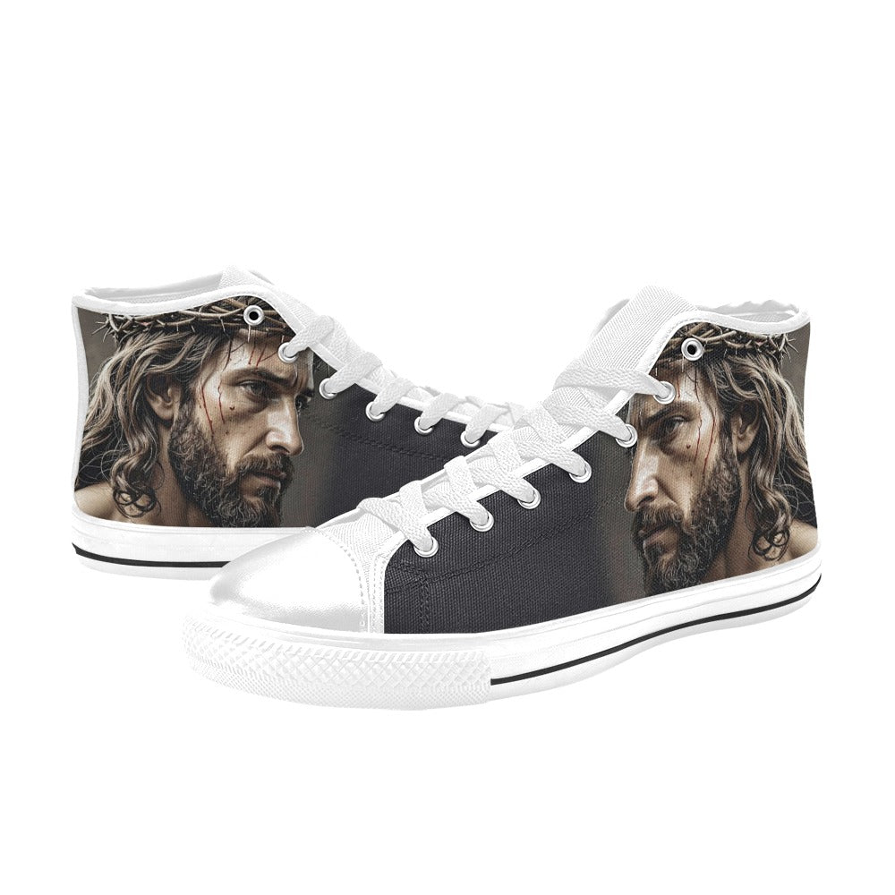 MEN'S Jesus_Ht_01 Men’S High Top Canvas Grunge Sneakers