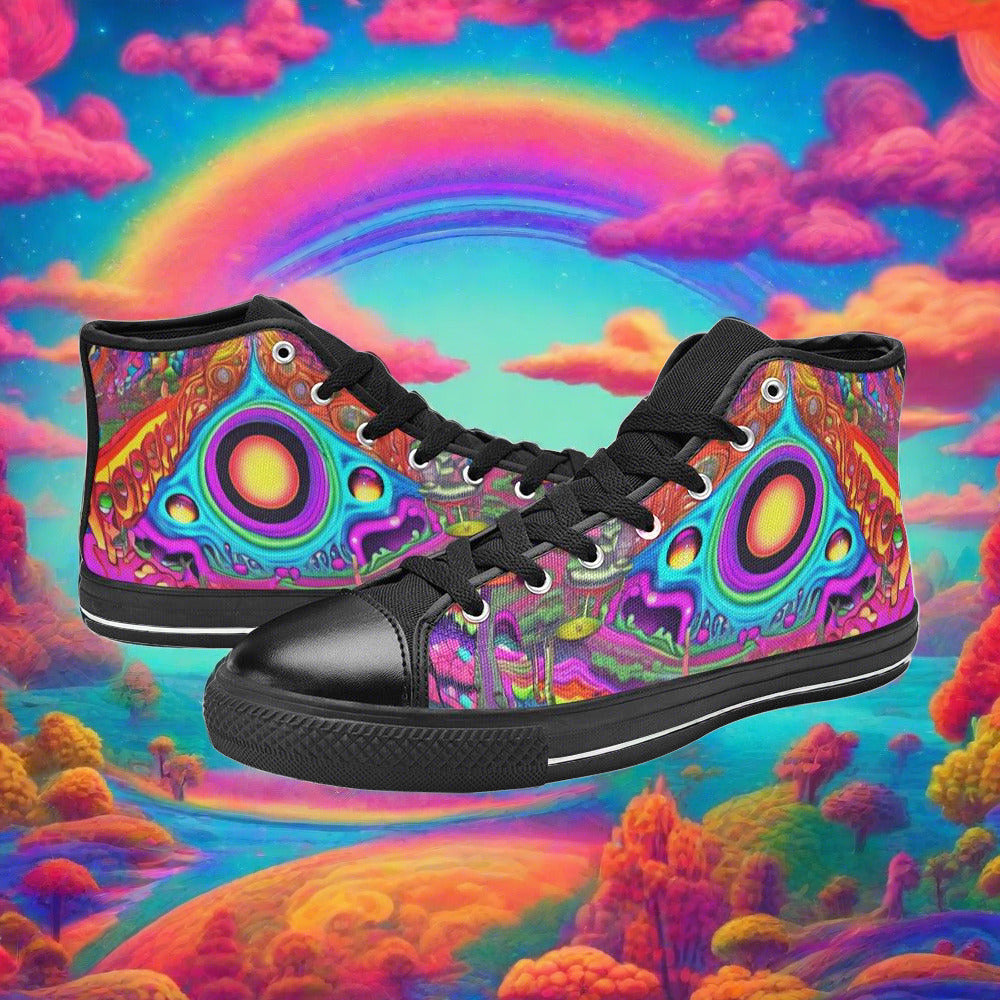 Egyptian Crimson Black Wearable WOMEN Bold Art - Freaky Shoes | Custom Art Sneakers