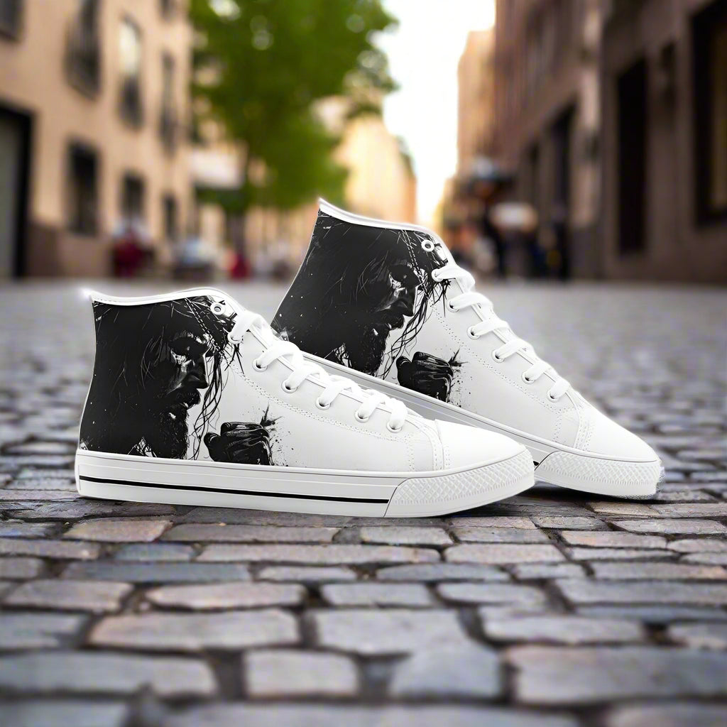 Greek Myth Zeus Athena White Gold Classical Bold Art - Freaky Shoes