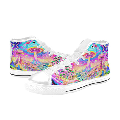 MEN'S Trippy World Art 5 High Top Canvas Vivid Sneakers