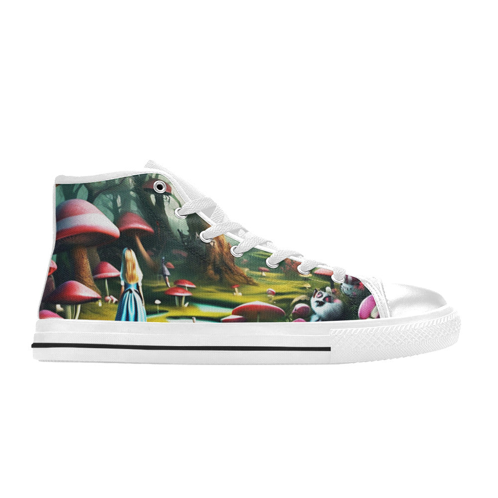 MEN'S Creepy Art Men’S High Top Canvas Wallpaper Art Custom Shoes