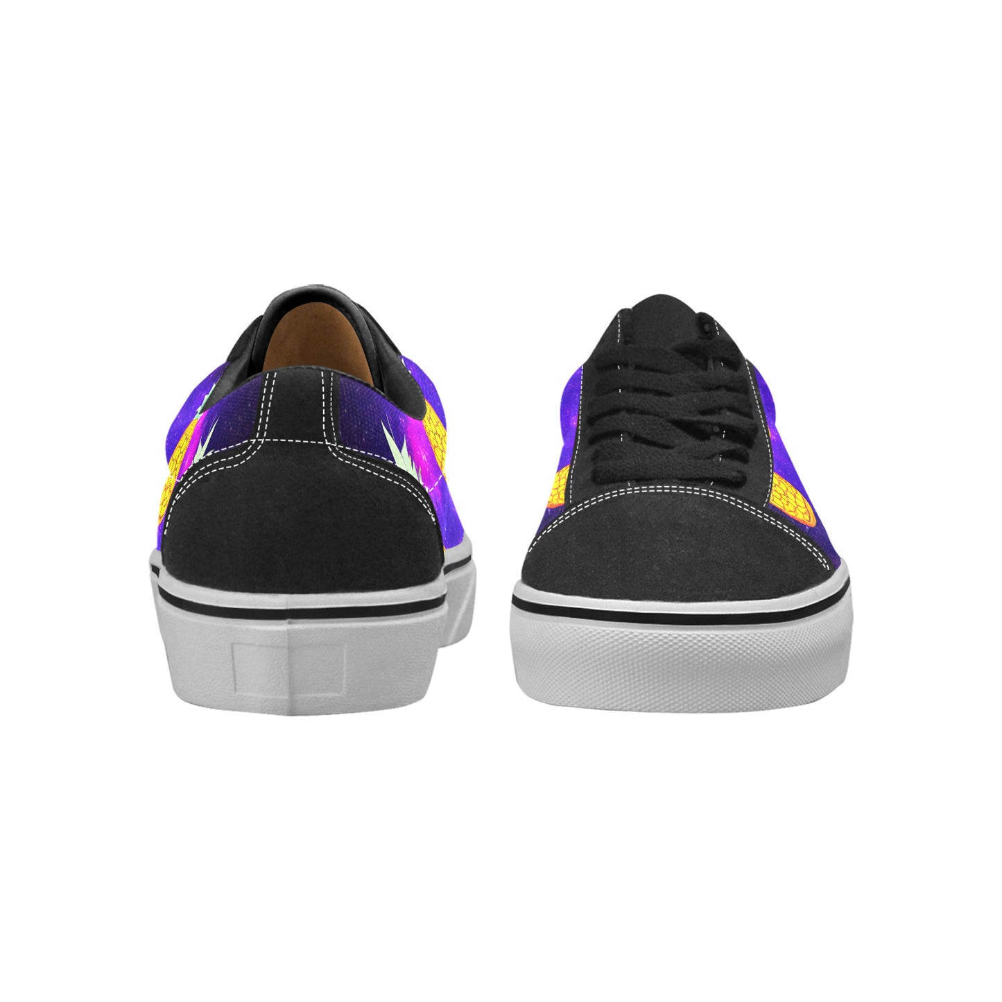 MEN'S Galaxy Pineapples 2 Low Top Skateboarding Vibrant Chaos Custom Sneakers