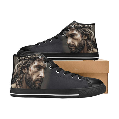 WOMEN'S Jesus_Ht_01 High Top Canvas Grunge Shoes