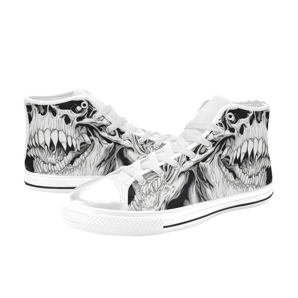 WOMEN'S Cc Demons Grey High Top Canvas Vivid Custom Shoes