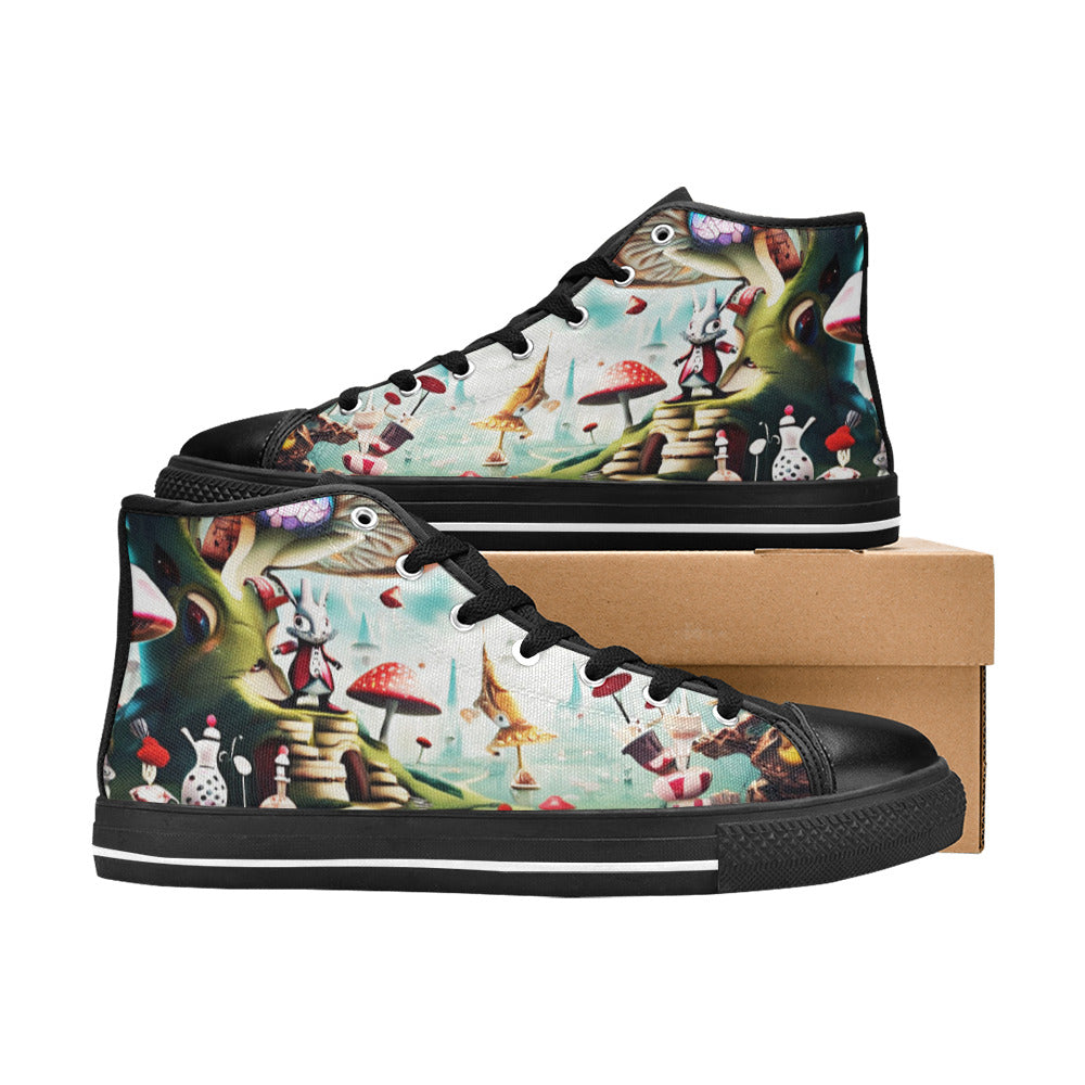 MEN'S Freaky World Wonderland Men’S High Top Canvas Dark Academia Custom Shoes