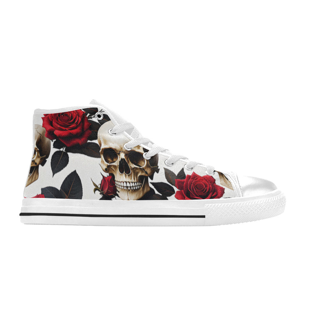 WOMEN'S Skulls Roses Deluxe High Top Canvas Aesthetic Sneakers