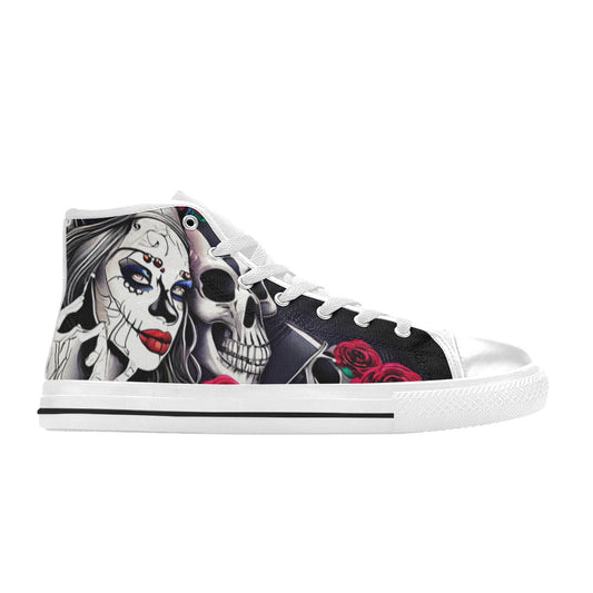 MEN'S Woman Skulls Men’S High Top Canvas Grunge Custom Shoes