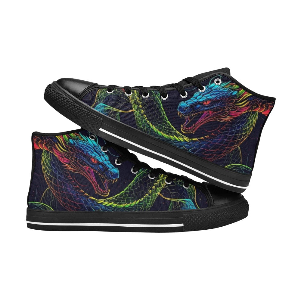 WOMEN'S Electric Serpent Dream High Top Canvas Dreamcore Sneakers