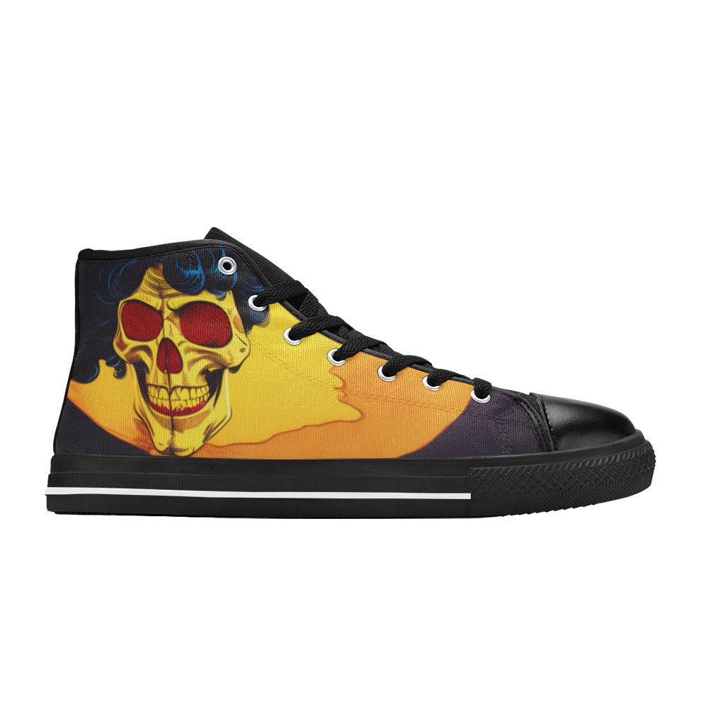 MEN'S Cc Retro Skull Art High Top Canvas Dark Academia Custom Sneakers