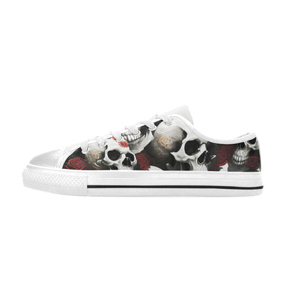 WOMEN'S Rose Skulls Dark 3 Canvas Wallpaper Art Custom Sneakers