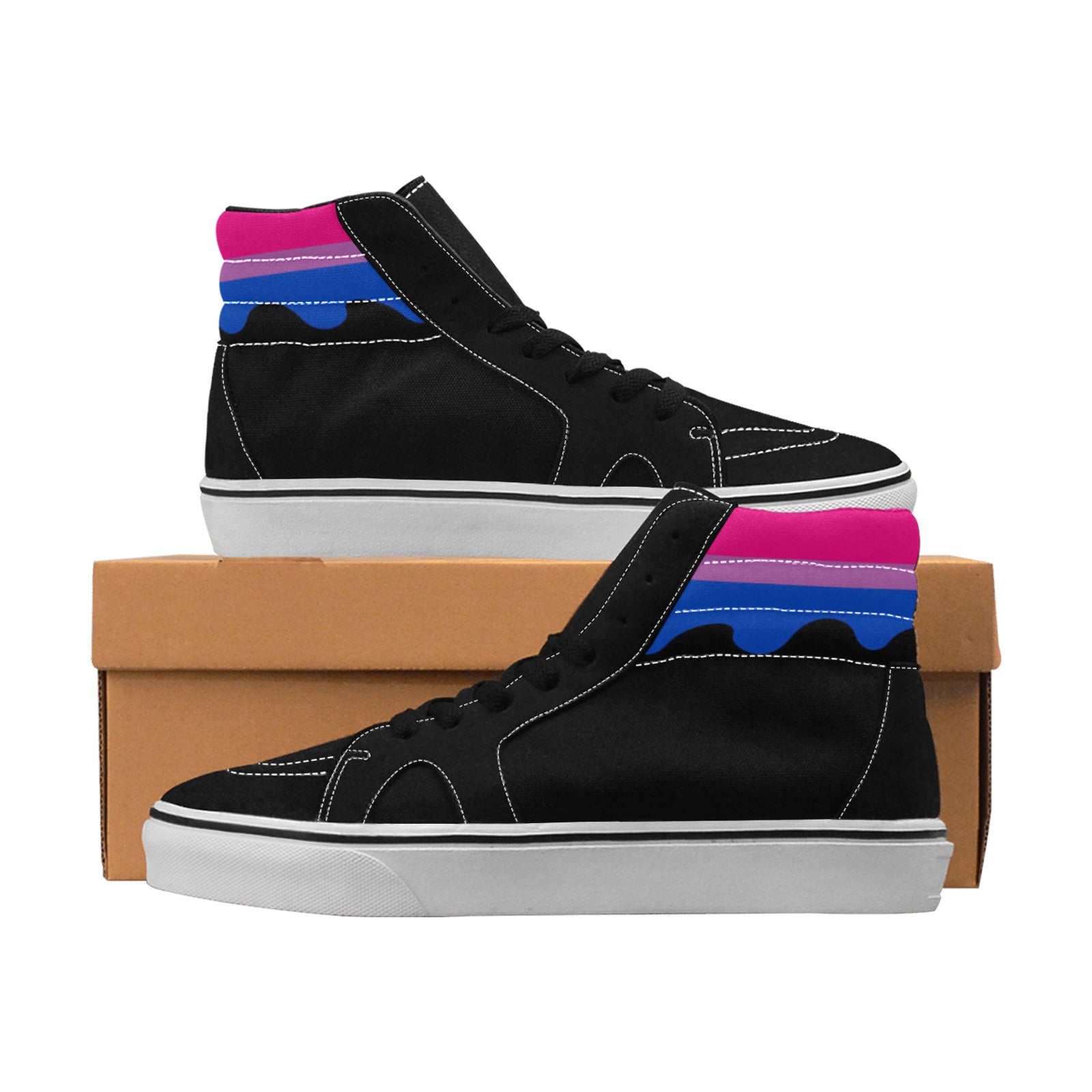 MEN'S Pride Lgbt Bi Flag High Top Skateboarding Dark Academia Custom Sneakers
