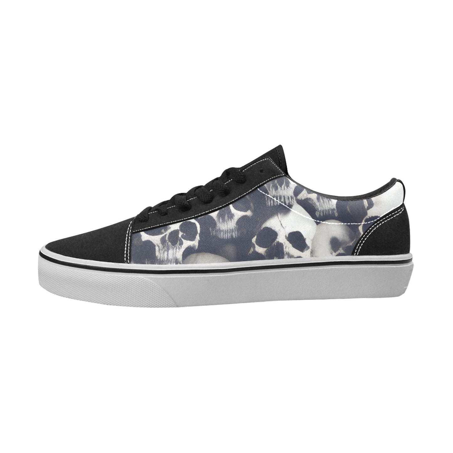 MEN'S Skulls One Color Print Low Top Skateboarding Vibrant Chaos Custom Shoes