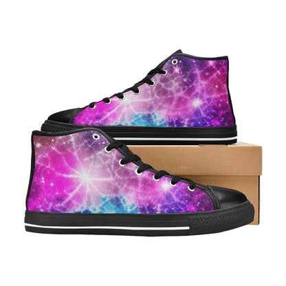 MEN'S Vibrant Galaxy Tie Dye High Top Canvas Surreal Custom Shoes