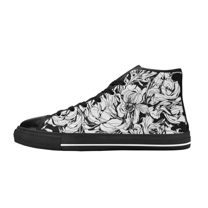 WOMEN'S Ink Art High Top Canvas Neon Fantasy Custom Sneakers