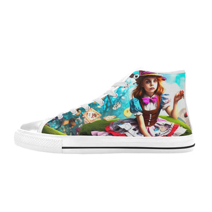 WOMEN'S Creepy Wonderland Character Surreal High Top Canvas Dark Academia Custom Shoes