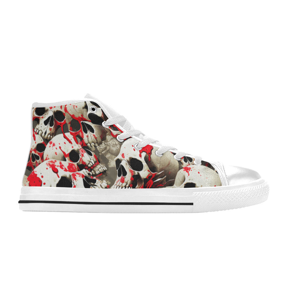MEN'S Splatter Skulls 3 Men’S High Top Canvas Dark Academia Shoes