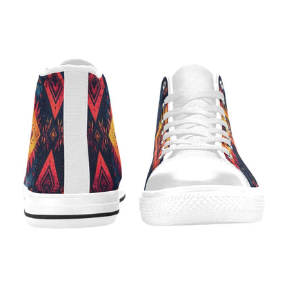 Wild Tribal Ripple 2 Women's High Top Canvas Shoes