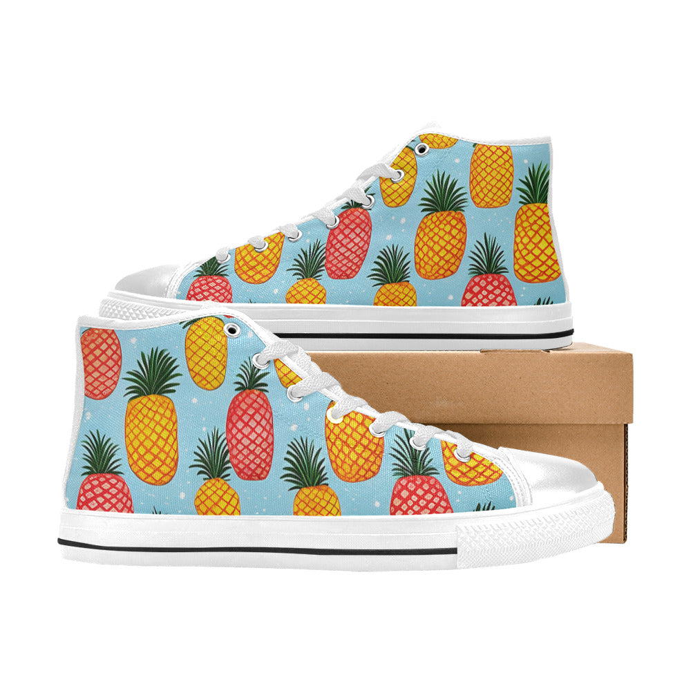 WOMEN'S Pineapples Please 2 High Top Canvas Dark Academia Custom Shoes
