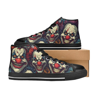 KIDS' Evil Clowns Heads Faces High Top Canvas Dark Academia Shoes