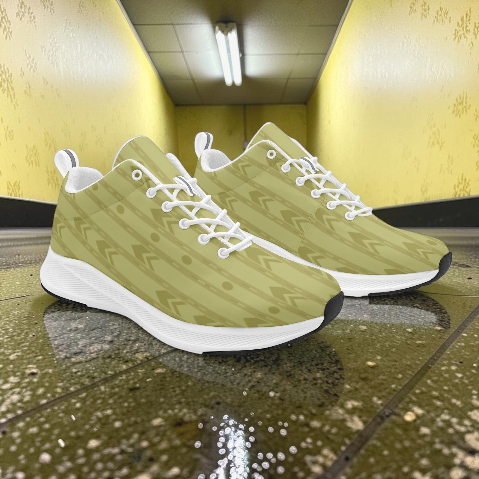 Women's Liminal Space Backrooms Aesthetic Alpha Running low-top canvas shoes, custom full-wrap printed design — Freaky Shoes