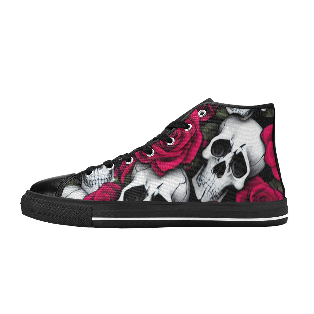 MEN'S Cc Skulls & Roses High Top Canvas Dreamcore Custom Sneakers