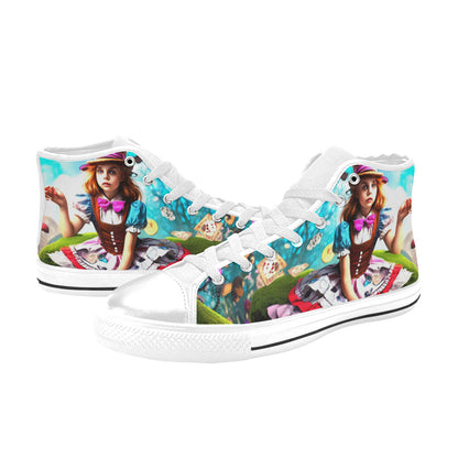 WOMEN'S Creepy Wonderland Character Surreal High Top Canvas Dark Academia Custom Shoes