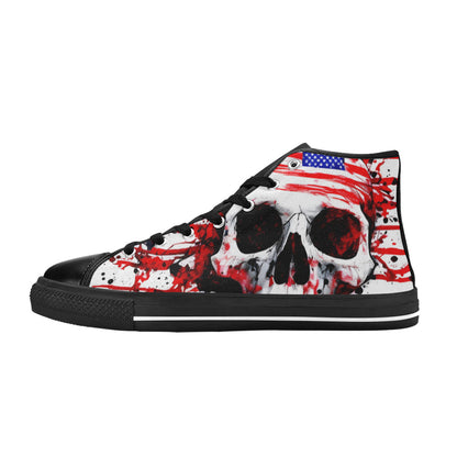 MEN'S Patriotic Splatter Men’S High Top Canvas Aesthetic Custom Sneakers