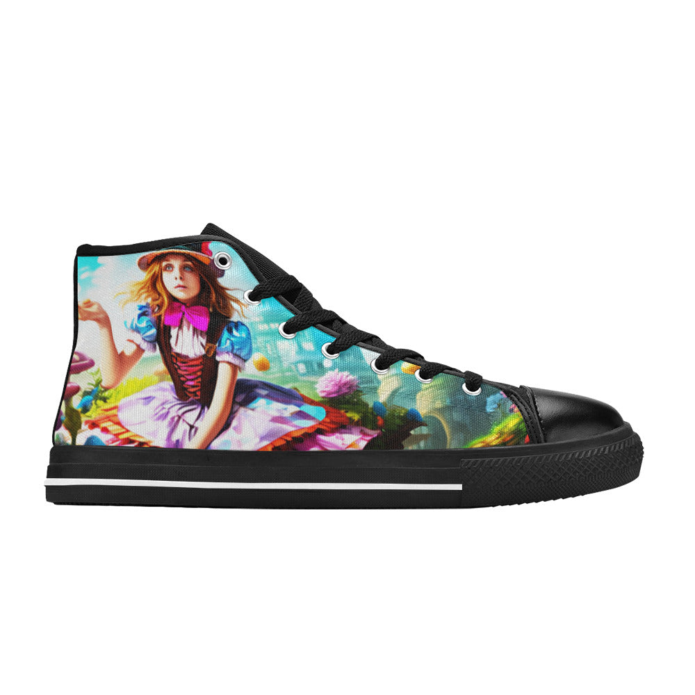 MEN'S Creepy Wonderland Model Art High Top Canvas Vibrant Chaos Sneakers