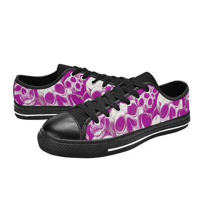 WOMEN'S Skulls Mania Purple Canvas Vivid Custom Sneakers