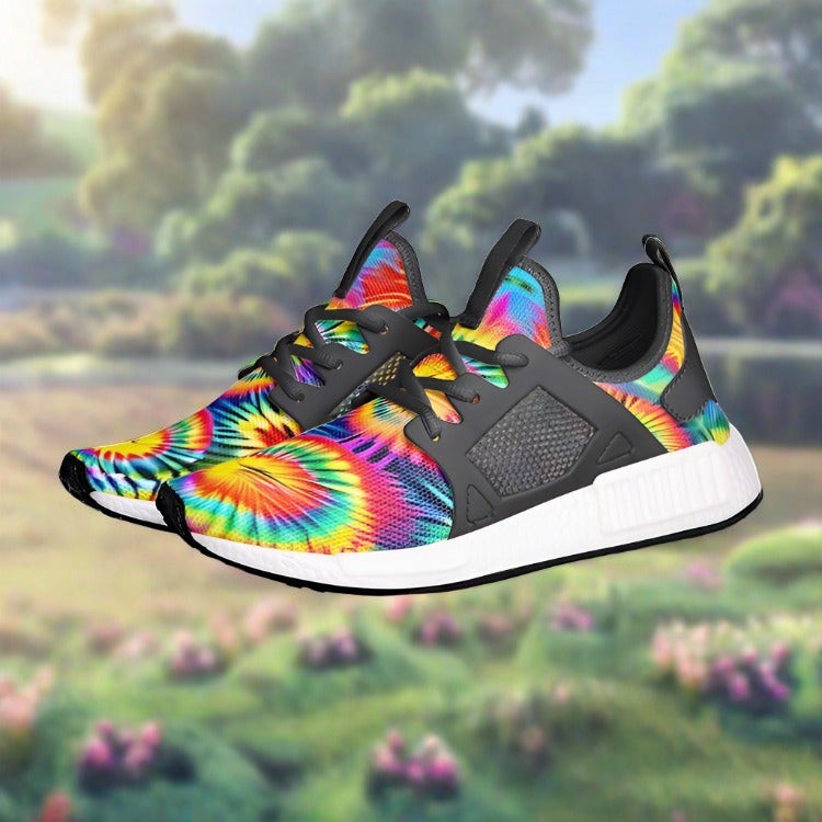 Rainbow Tie D | ® (Print 4) Custom Sneakers 2 | Unisex | Freaky Shoes®