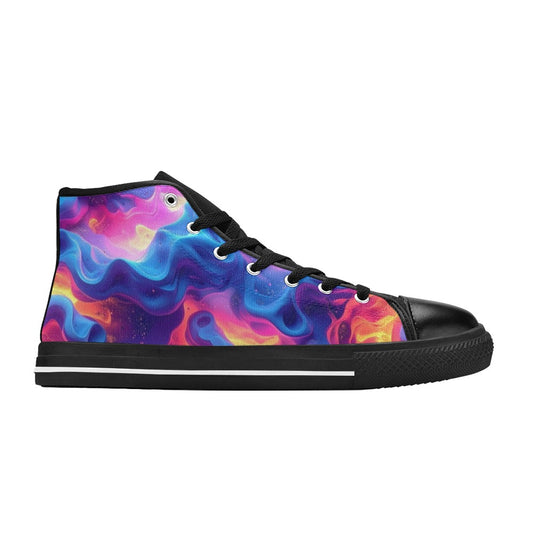 MEN'S Ethereal Camo Design 2 High Top Canvas Neon Fantasy Sneakers