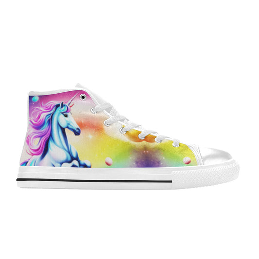 WOMEN'S Unicorn Art High Top Canvas Wallpaper Art Sneakers