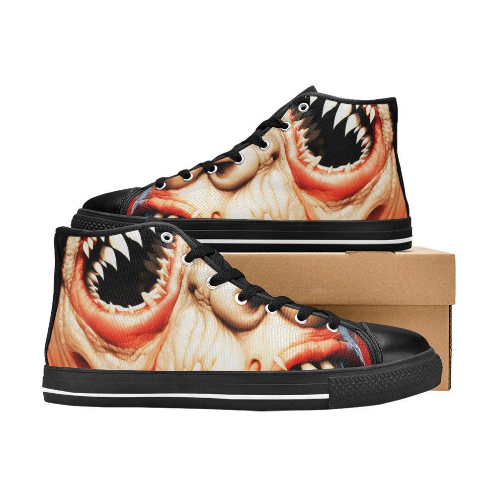 WOMEN'S Cc Twisted Faces High Top Canvas Grunge Shoes