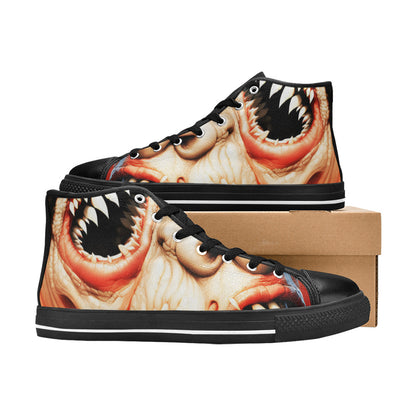 WOMEN'S Cc Twisted Faces High Top Canvas Grunge Shoes