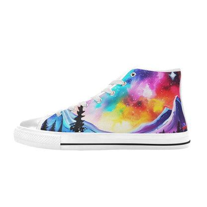 MEN'S Acrylic Colorful Galaxy Art High Top Canvas Dark Academia Custom Shoes