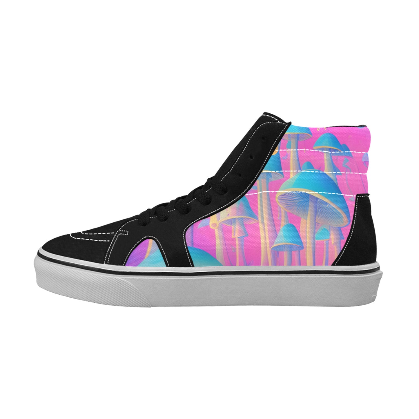 MEN'S Magic Mushrooms Psychedelic Vibe High Top Skateboarding Aesthetic Custom Shoes