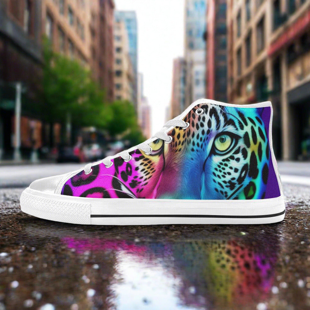 Wolf Magenta Gold Custom Bold Art - Freaky Shoes